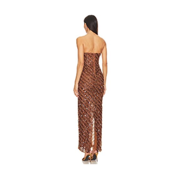 Camila Coelho Brown Sequin Maxi Dress - Picture 2 of 7